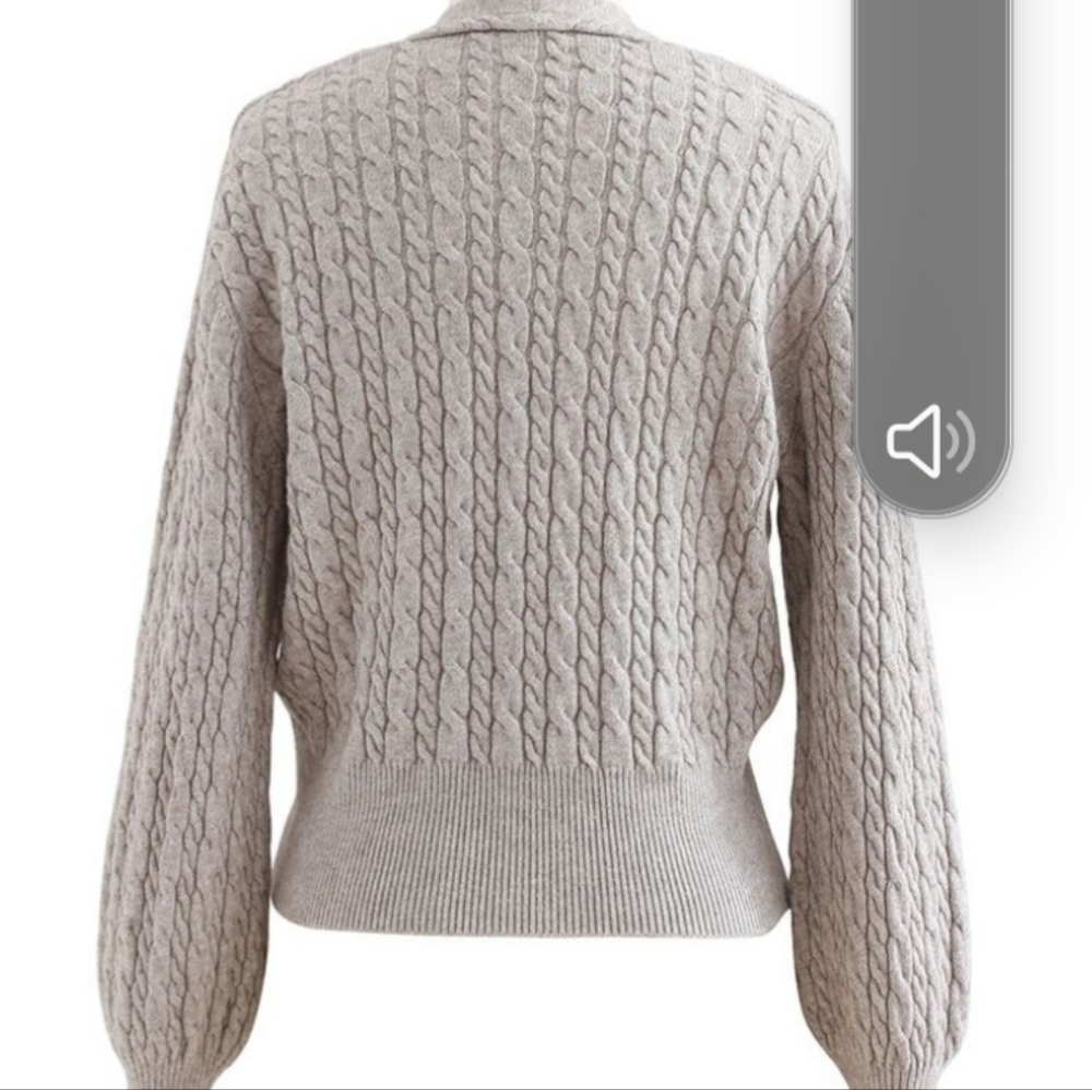 Wrap Front Gray Sweater Size S/M - Picture 3 of 5